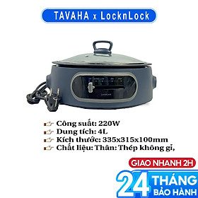 Mua Nồi điện đa năng Lẩu & Nướng 4Lit Lock&Lock EJP542NVY - EJP542 Màu Navy - Hàng Chính Hãng