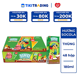 Thùng 48 Hộp Sữa SoCola Lúa Mạch KUN 180ml/hộp