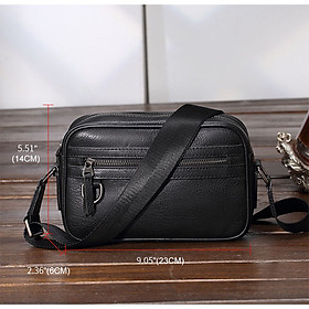 Túi đeo chéo nam nhỏ da bò thật BAOHA LEATHER BHM1238 Túi đeo vai mini