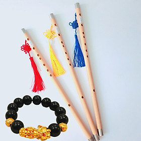 Mua Sáo Trúc Tone Đô Bọc Inox 2 Đầu (C5) - Âm Chuẩn Tặng Kèm Dây Treo Nhiều Màu Sắc Và Vòng Tay Đá Tỳ Hưu May Mắn