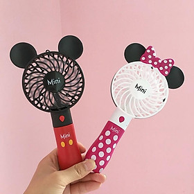 Mua Quạt Mini Cầm Tay SIÊU MÁT Quạt Tích Điện Cầm Tay Mickey 3 tốc độ gió