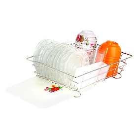 Mua Rổ Inox 304 Úp Chén Dĩa Có Mâm Hứng Nước Loại Trượt Goda PT970