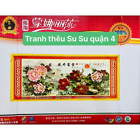 Mua  Thêu kín  Tranh thêu chữ thập Hoa mẫu đơn phú quý FJ0774  kích thước 150 x 65 cm