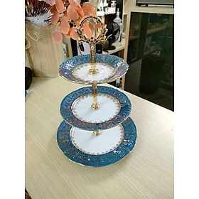 Kệ bánh 3 tầng Imperial hoàng gia viền vàng sang trọng. Hàng chính hãng