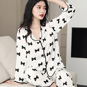Bộ lụa mặc nhà Quảng Châu cao cấp lụa tơ siêu mềm mại