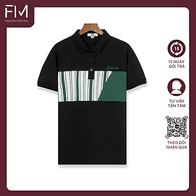 Áo polo ngắn tay nam, chất thun poly mềm mịn co giãn 4 chiều, họa tiết phối màu trẻ trung - FORMEN SHOP - FMPS195