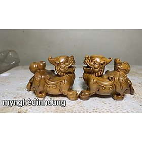 Mua Cặp tỳ hưu phong thủy hút tài lộc bằng gỗ bách xanh thơm nức kt 10x7x5cm