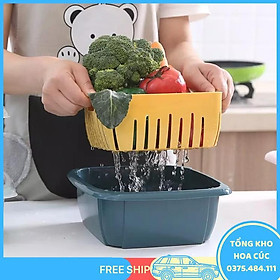 Mua Rổ Nhựa Kèm Thau 2In1 Có Nắp Đậy Ht690 - Giao Ngẫu Nhiên - Vận Chuyển Miễn Phí Toàn Quốc