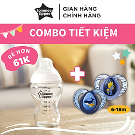 COMBO Bình sữa thủy tinh ty siêu mềm tự nhiên Tommee Tippee Closer to