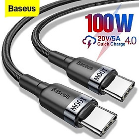 Cáp sạc nhanh usb type-c to usb type-c công suất 100w baseus cafule pd2.0 - hàng chính hãng