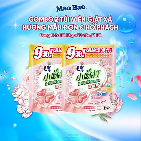 Combo 2 Túi Viên giặt xả Mao Bao - Chống nấm mốc và kháng khuẩn 10g*25 viên (Hương mẫu đơn và hổ phách)