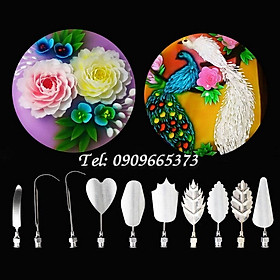Mua Bộ 10 dụng cụ làm rau câu 3D – Bộ làm con công  con cò  hoa mẫu đơn tầng đại đóa - Tặng kèm xi lanh – Mã số 1300