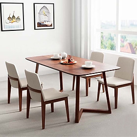 Bộ bàn ăn cao cấp 4 ghế hiện đại BAMSF04 Tundo Kích thước 1m4 x 80cm