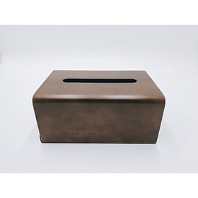 Mua Hộp khăn giấy - Màu nâu bo cạnh - 19 x 13 x 8.5 cm