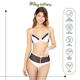 Bộ Đồ Lót Phối Lưới Sexy Có Gọng Không Mút Vải Sợi Thiên Nhiên Cao Cấp Bamboo Miley Lingerie BRB01002-FBM0105