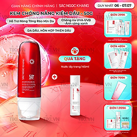 [Mới] Kem Chống Nắng Kiềm Dầu SẮC NGỌC KHANG 50g - bảo vệ toàn diện, kiểm soát bóng dầu hiệu quả