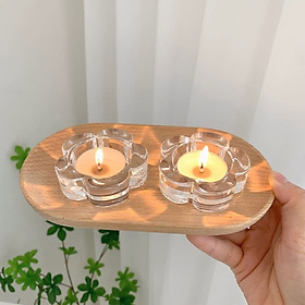Mua Ly Đựng Nến Thủy Tinh Trong Suốt Mẫu Chân Nến Hoa Mai Phong Cách Bắc Âu Cao 2cm