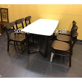 Bộ bàn ăn mango mặt đá 1m6 + 6 ghế mango mặt gỗ  Thương hiệu Nội Thất Bình Long