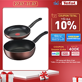 Mua Bộ 2 chảo chống dính đáy từ Tefal Day by Day dùng cho mọi loại bếp (28cm  24cm) - Hàng chính hãng
