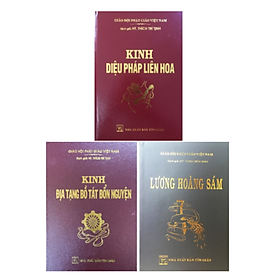 Kinh địa tạng + Kinh lương hoàng sám + Kinh Diệu pháp liên hoa (3 Quyển, Bìa da)