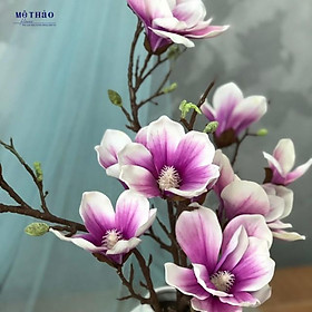 (Ảnh Shop Chụp) Cành Hoa Mộc Lan Giả Hoa Lụa Cao Cấp Trang Trí Nhà Cửa Cắm Bình Và Lọ Hoa Decor Sang Trọng