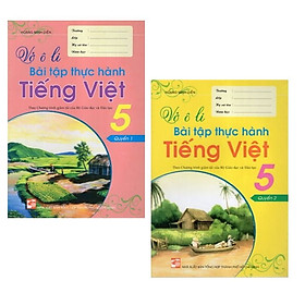 Sách - Combo Vở ô li bài tập thực hành Tiếng Việt 5 (Quyển 1 + Quyển 2)