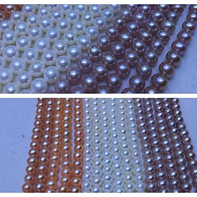 Dây Nguyên Liệu Hạt Trai Nước Ngọt Độ Sáng 5A Size 7 - 8 mm - Trường Thịnh Ngọc Trai