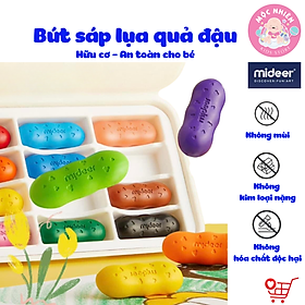 Bút Sáp Màu Lụa Hữu Cơ Quả Đậu Mideer Pease Crayons Cho Bé Từ 18m