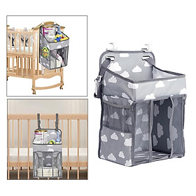 Baby Crib Storage Bag Hanging Pocket Nursery Infant Diaper Clothes Organizer