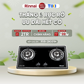 Mua Bếp gas âm Rinnai RVB-2BG(F)N mặt bếp kính và kiềng bếp men - Hàng chính hãng.