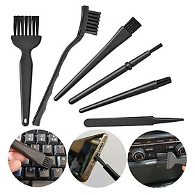 6 Trong 1 Bộ bàn chải làm sạch bàn phím đen Bộ đồ tay máy tính xách tay chống bụi tĩnh mạch Bàn chải Bàn chải gia dụng Công cụ làm sạch đa chức năng