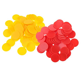 200 Miếng Nhựa Dẻo Chip Poker Lô Tô Dấu Cóc Cho Đảng Sòng Bạc Oard Trò Chơi Đồ Chơi Đỏ Vàng