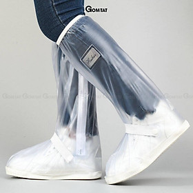 Ủng bọc giày đi mưa GOMTAT nam nữ cao cấp 2 lớp, ủng đi mưa bọc giày cổ cao chất liệu nhựa PVC - BOCGIAY-HUI-8001