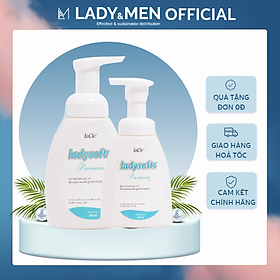 Bọt rửa phụ khoa phụ nữ Ladysofts Premium Laclé Bộ 2 chai 100ml và 250ml