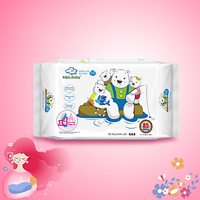 Khăn ướt làm sạch tinh khiết dành cho bé Oma&Baby với công thức Chlorhexidine Digluconate kháng khuẩn an toàn, dịu nhẹ trong khăn ( 85 tờ ) - Oma&Baby premium baby wet wipes ( 85 sheets per package)