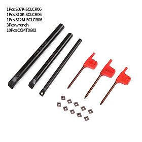 Turning Tool Holder Set Lathe Carbide Inserts Blade Wrench for Machine