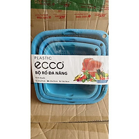Mua Bộ rổ 6 món kèm chậu nhựa cao cấp bền bỉ. Set 3 rổ kèm 3 chậu đựng đồ dày dặn Ecco