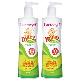 Bộ 2 chai Sữa Tắm Gội Trẻ Em Lactacyd Milky BẢO VỆ, NUÔI DƯỠNG DA và TÓC BÉ VƯỢT TRỘI 500ml/chai