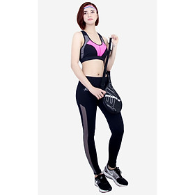 Bộ đồ tập Gym Yoga Thể thao nữ quần dài lưới áo bra