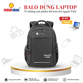 757 THỦ ĐÔ VÀNG Balo Nam Nữ size trung Đi Làm, Đi Học, Đi Du Lịch chứaLaptop 16 inch chống sốc BL757