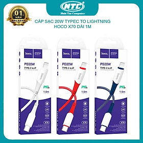 Mua Cáp sạc nhanh TypeC to dành cho Hoco X70 dài 1m hỗ trợ PD 20W - chống gập chống đứt (nhiều màu) - Hàng Chính Hãng