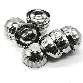 Mua Bộ 10 chén trơn  xoắn inox 2 lớp cách nhiệt cao cấp 2 lớp 11 5cm