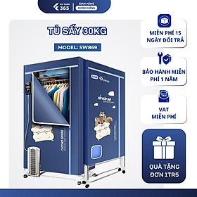 Tủ Sấy Quần Áo Cao Cấp SOWUN SW869S Hàng Chính Hãng, Cảm Ứng 1 Chạm, Công Nghệ Ion Âm Khử Khuẩn Và Sấy Tối Đa 30kg Quần Áo