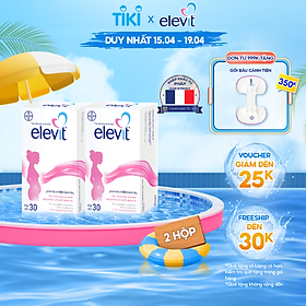 Combo 2 Hộp Vitamin Bầu Tổng Hợp ELEVIT Bổ Sung Vitamin và Khoáng Chất Cho Phụ Nữ Mang Thai và Sau Sinh Hộp 30 Viên x2