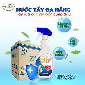 Mua Xịt Tẩy Rửa Đa Năng Zily 550g (24 Chai/Thùng) - Tặng 1 Chai Nước Rửa Chén Zily 4.7Kg