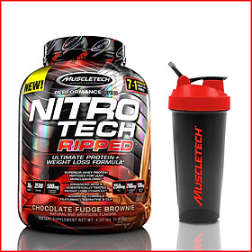 Sữa tăng cơ, giảm mỡ Muscletech Nitro Tech Ripped - Hộp 4lbs (1.8g) – Hỗ trợ phục hồi, phát triển cơ bắp, giảm mỡ thừa cho người tập thể hình và thể thao - Hàng chính hãng Muscletech USA - Mùi Chocolate - Kèm Quà Tặng