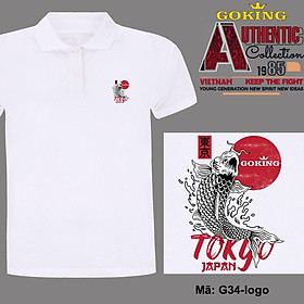 TOKYO, mã logo.g34. Áo thun polo nam nữ, form unisex. Áo phông cổ trụ Goking, vải cá sấu 3D, công nghệ chống nhăn Nhật Bản