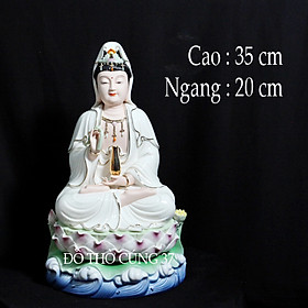 [ CAO 35 CM ] TƯỢNG  QUAN ÂM  MEN SỨ CAO CẤP