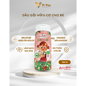 Dầu gội cho bé trẻ em tinh chất hữu cơ chính hãng AROMAKIDS STRAWBERRY không cay mắt an toàn cho da nhạy cảm Vi Vân