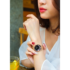 Đồng hồ nữ Julius Hàn Quốc JA 1164LG dây kim loại lưới mặt tròn hoa sang chảnh ĐHĐ27801